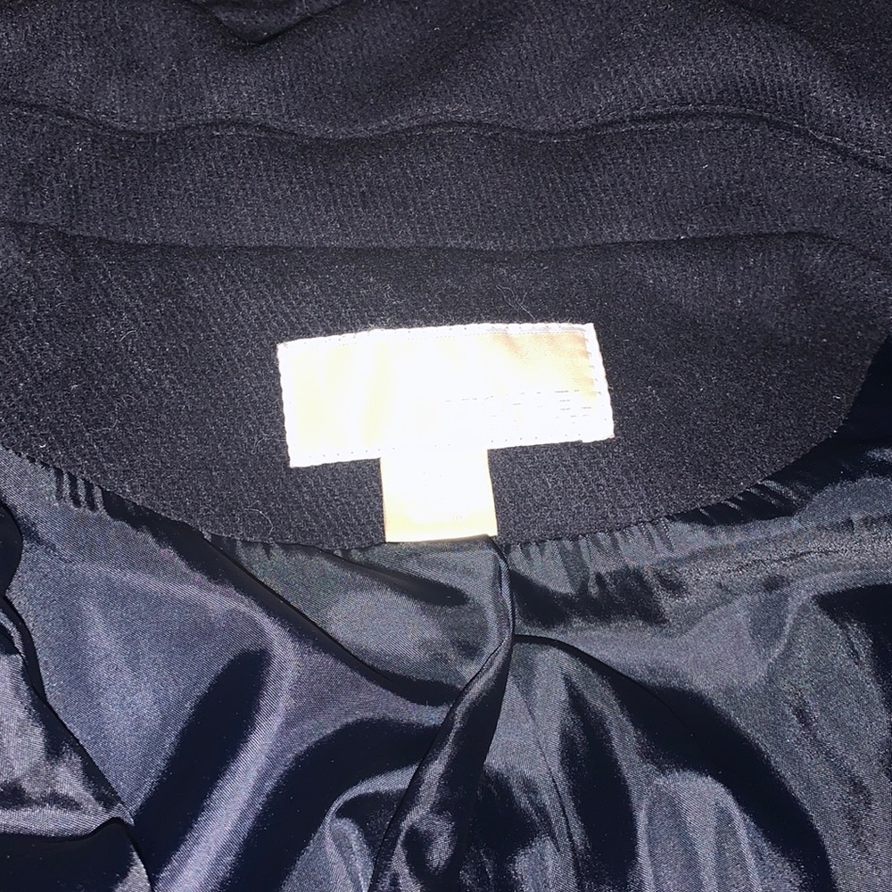 Michael Kors Wool Black Coat Zip pockets Hooded Size 2X